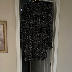 She and Sky Black Tiered Ruffled Long Sleeve Dress